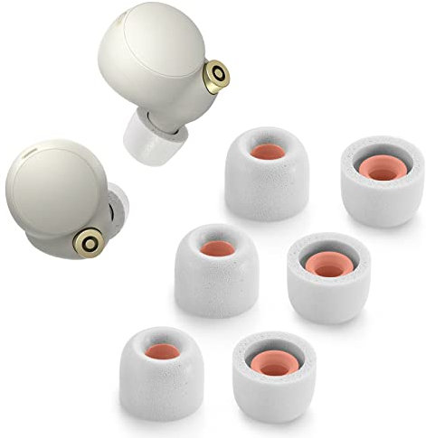 Memory Foam Tips for Sony WF-1000XM4 / WF-1000XM3, Anti-Slip Replacement Ear Tips for Sony True Wireless Earphones，Fit in The Charging Case, Perfect Noise Cancellation, 3 Pairs (Small, Gray)