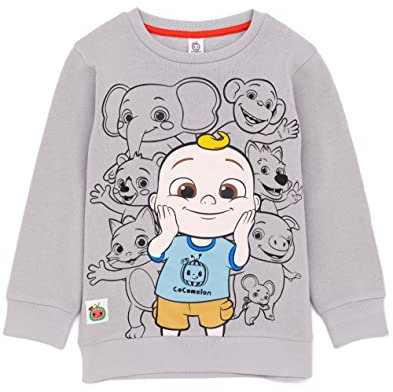 CoComelon Sweatshirt Kinder Babys Babys Kleinkinder Tierfiguren Grau Jumper 3-4 Jahre