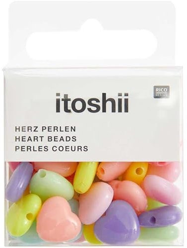 35 Herzen Perlen - Pastell