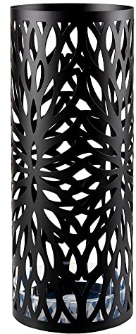 ACAZA Porte-parapluies rond en métal, support pour parapluies ou bâtons de marche, noir mat
