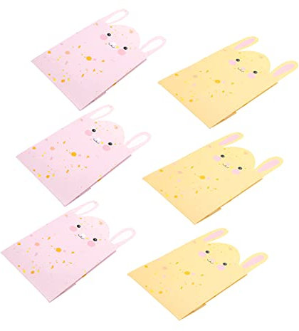 STOBAZA 6stücke Ostern Hase Design Geschenktüten Bunte Papiertüten Für Süßigkeiten Partyverpackung Und Überraschungen Für Osterfeiern Und Dekoration