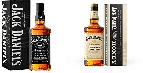 Jack Daniel's Tennessee Whiskey Gift Tin, 1L & 's Tennessee Honey Gift Tin, 70 cl