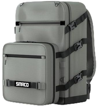 SMACO Mochila de buceo con bolsa pequeña desmontable, mochila de viaje para buceo, bolsa de buceo en seco para mini botellas de buceo, máscara de buceo, snorkel, aletas y más, gris, Portátil