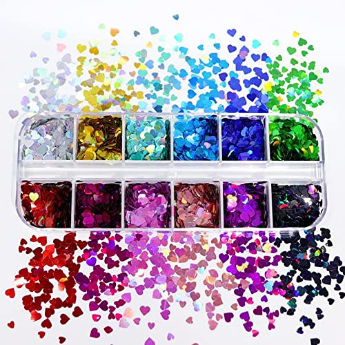 Herzförmige Pailletten,Konfetti Die Herzform Sterne Konfetti Die Herzform Pailletten für Kunsthandwerk DIY Nail Art und Party Dekoration