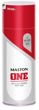 Maston ONE - Vernis en spray - Finition satin - Rouge (RAL 3020) - 400 ml