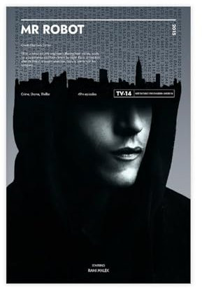 EYEZER Mr Robot Poster Leinwand Poster Wandkunst Dekor Druck Bild Gemälde für Wohnzimmer Schlafzimmer Dekoration ungerahmt 30 x 45 cm