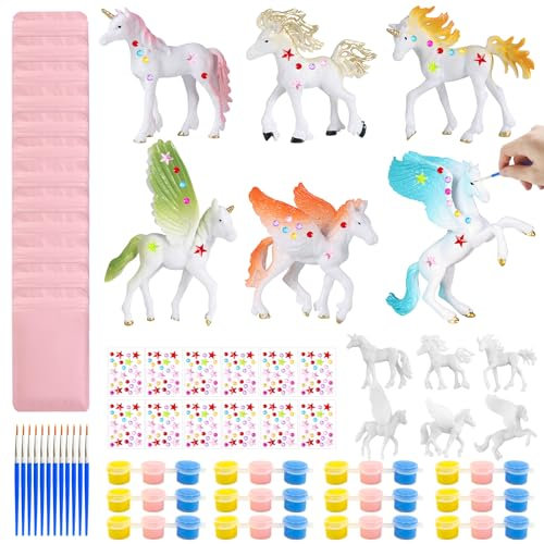 Einhorn Geschenke für Mädchen 12er-Set,Einhorn Malset Bastelset Kinder,Einhorn Mitgebsel Kindergeburtstag,Bastelset Malset,Gastgeschenke Spielzeug für Kinder Mädchen Füllung 3 4 5 6 7 8 Jahren