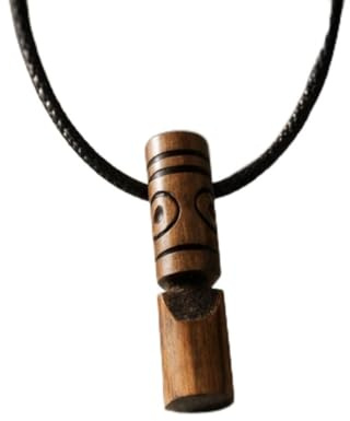 RAMIREZ BROTHERS - Collana in legno totem di buona fortuna, Muy pequeño, Legno, Nessuna pietra preziosa