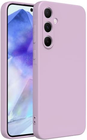 Captor Cover Custodia Colorata in Silicone Liquido per Samsung Galaxy A55, Alta Qualità con Bordo Rialzato per Schermo e Protezione Fotocamera Morbida Con Microfibra Interna (Viola Lilla)