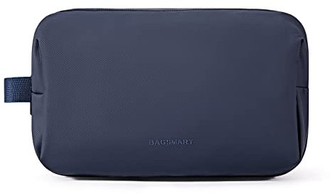 BAGSMART Trousse de Toilette pour Homme et Femme - Grande Trousse de Rasage Sac de Voyage Organisateur Cosmétique, Multifonction Imperméable Sac de Toilette Accessoires de Voyage, Bleu - S