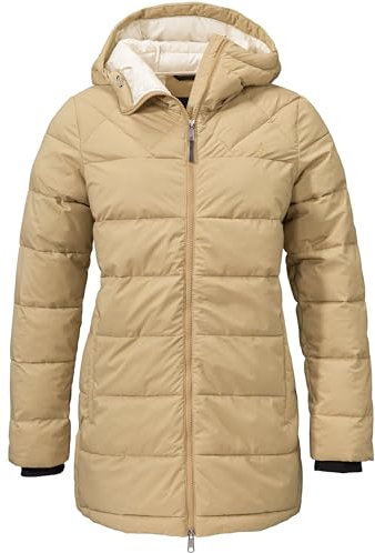 Schöffel W Insulated Parka Boston Braun - Daunen Warmer leichter Damen Winterparka, Größe 48 - Farbe Sand Drift