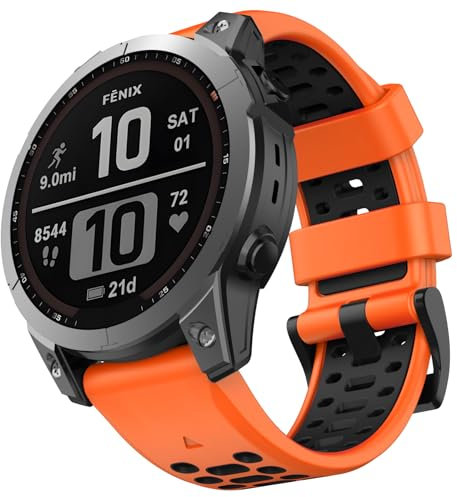 ISABAKE Cinturino per Garmin Fenix 7/Fenix 7 Pro/Fenix 6/Fenix 6 Pro/Fenix 5/Fenix 5 Plus, 22mm Silicon Cinturino per Garmin Epix 47mm/Forerunner 935/Forerunner 945/965/955/Approach S60/ApproachS62