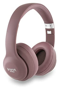 Vieta Pro Auricular Diadema #Swing, Bluetooth 5.0, Micrófono Integrado, Entrada Aux-in, función Vocie Assistant y 20 Horas de autonomía. Diadema Ajustable, Color Burdeos.