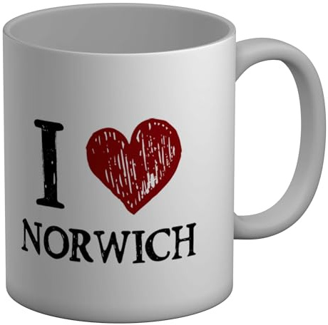 Shopagift I Love Norwich Mug Heritage Historic Cathedrals White 11oz Large Ceramic Cup