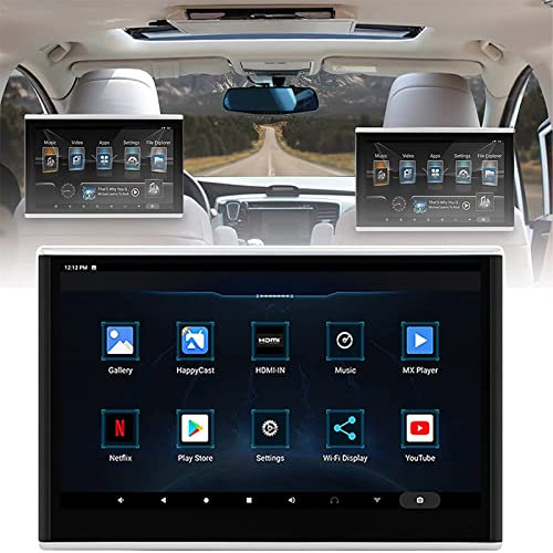 Jrcfnss Monitor per poggiatesta TV per Auto con Touch Screen da 10 Pollici, Lettore Video per Tablet, Android 9.0 4K 1080P WiFi Bluetooth USB HDMI Airplay