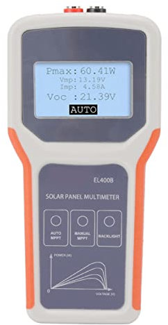 Multimètre de Panneau Solaire LCD, Compteur Intelligent Photovoltaïque, Testeur MPPT de Panneau Solaire PV avec Rétro-éclairage