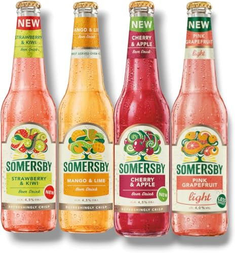 Somersby Mix 0,4l - Je 3 x Strawberry Kiwi - Mango - Cherry Apple & Pink Grapefruit (12 Flaschen)