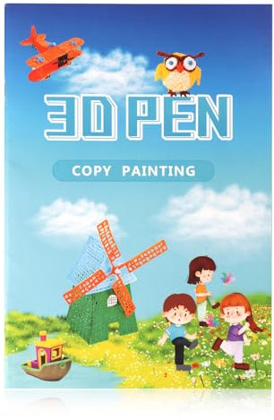 20 Pages 40 Patterns 3D Pen Drawing Book Templates, with a Reusable Transparent PVC Drawing Board, 3D Art Pen Accessories for Adults Starter for 3D Printing Pen Suitable for Aged 16 and Above