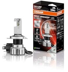 OSRAM NIGHT BREAKER LED SMART H4 für Motorräder; bis zu 330% mehr Helligkeit; 6000K, LED-Nachrüstlampe für Motorräder mit Straßenzulassung, white