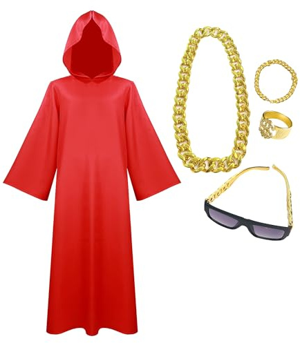 Xtyggoi Shadow Wizard Money Gang Cloak Robe Halloween Kostüm Kapuzenumhang Erwachsene Cosplay Outfits für Männer Frauen