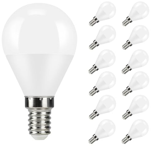 Kowanie Glühbirne E14 LED Warmweiss: 12er Pack 5W Leuchtmittel P45 Lampe Tropfenform Birne entspricht 50W Halogenlampe Globe Glühlampe 2700K Warmweiß in Weiß Energiesparlampe - Nicht dimmbar