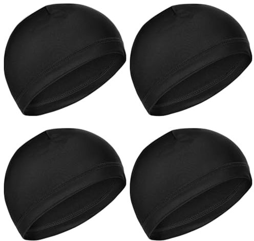 HJZHII 4 Stück Skull Cap, Feuchtigkeitstran Fahrradkappe schlafmütze sportierende Schädelmütze Mütze Multifunktionale Fahrradmütze Unter Helm für Herren Damen