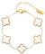 EIROVYA 1 Stück 18K Vergoldet Vierblättriges Kleeblatt Armband, 18K Gold plattiert Liebe Freundschaft Armband Cubic Zirkonia Armreif, Goldplattiertes Vierblättriges Geschenk für Frauen