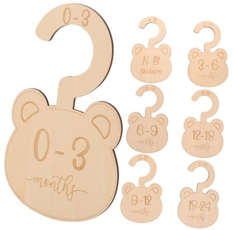 Supvox 7stücke Trennwände aus Holz für Babykleidung Schranktrenner Schränke Größentrenner für Babykleidung Praktische Organisation für Babyzimmer
