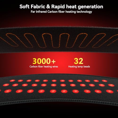 Yabuu Cervical Heated Pillow with Massage, USB Heating Pad with 3000mAh Battery, Pain Relief, 3 Heat Levels & Massage Settings, Electric Neck Thermal Compress