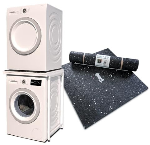 Norvic® Handy Stand – Freestanding Worktop & Washing Machine Stand +1 Anti-Vibration Mat (600×600×8mm) | Multi-Purpose Appliance Stacking Kit for Utility Room, Garage, or Kitchen – 500KG Steel Frame