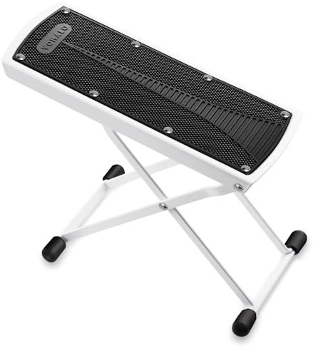 VOHALO Gitarren Fußbank 6 Stufen verstellbar Gitarren Fußstütze mit rutschfester Gummiunterlage faltbar für klassische, akustische, elektrische Gitarre (Weiß)