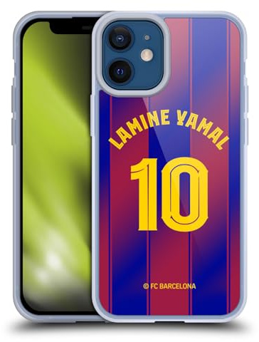 Head Case Designs Officially Licensed FC Barcelona Lamine Yamal 2025/26 Players Home Kit Gel Case [Military Grade Protection] Compatible With Apple iPhone 12 Mini