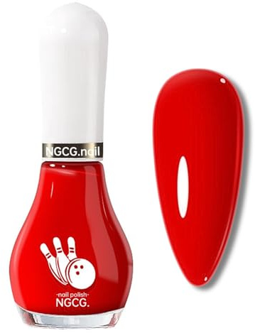 12ml Red Nail Polish - Bright Red Nail Polish Quick Dry - Breathable Vegan Nail Varnish - Waterproof Long Lasting Nail Varnish - Chip Resistant No UV Light Needed