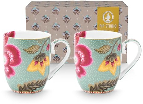 Pip Studio Blooming Tales Fantasy Blue Henkelbecher Small 0,33l Set2