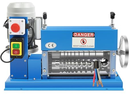 Electric Wire Stripping Machine, 370W Automatic Wire Stripping Machine with 11 Channels 10 Blades, 1.5mm-38mm Portable Cable Stripper Tool Cable Stripper Copper Recycle Wire Stripper