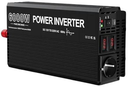 Convertisseur Tension Et Courant 3000 W 4000 W 5000 W 6000 W 24 V 12 V Onduleur Sinusoïdal Pur Transformateur 220 V Prise USB Transformateur(24V,6000W)
