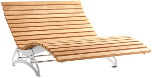 SOTECH Gartenliege Lounger 1500 Edelstahl SS304 Komplettset mit Holzlatten | Lärche massiv 1500 x 70 x 39 mm Untergestell massiv 6 mm geschliffen flexible Wellnessliege Sonnenliege