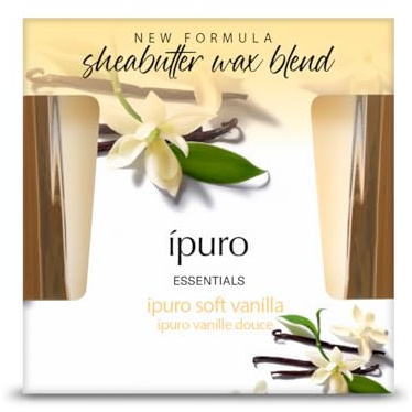 ipuro Essentials Duftkerze SOFT VANILLA 125 g - Duftkerze im Glas süß mit Vanille & Karamell Duft - 23h Brenndauer, langanhaltend - dekorative Raumduft Kerze für Wohnzimmer, Schlafzimmer