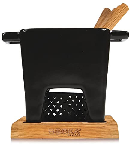 Boska Tapas Fondue Nero L - Käsefonue - Kleines Fondueset - Für Käsefondue & Saucen - Mit Teelicht - Spülmaschinenfest - 600 ml - Für 3 bis 4 Personen