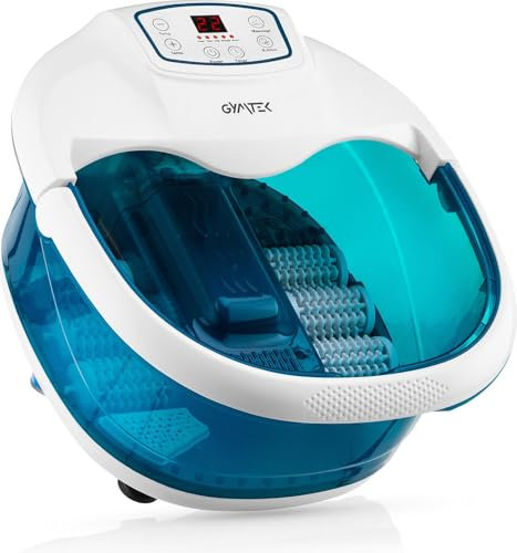 Gymtek Fussbad mit Massagefunktion, Fußbad Massagegerät, Fußbadewanne mit Massage & Wärme, Fußsprudelbad für die Füße - Inkl. Hydro-& Vibrationsmassage