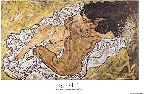 1art1 Egon Schiele Poster Die Umarmung, Die Liebenden II, 1917 Plakat | Bild 91x61 cm