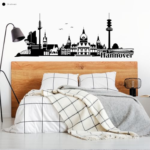Wandtattoo Loft Skyline Hannover/Niedersachsen / 30 Farben / 3 Größen