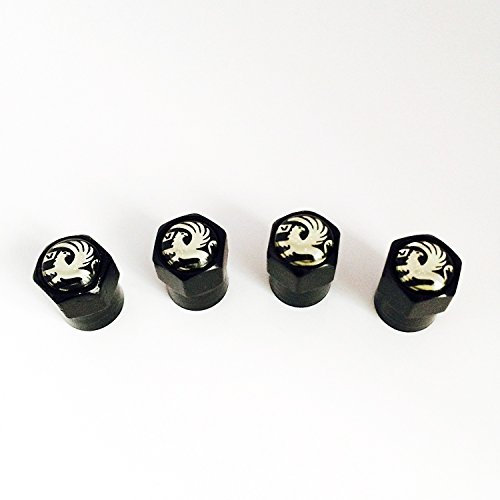 Ventilkappen mit Vauxhall-Logo, für Vauxhall- / Opel-Modelle Corsa, Astra, Mokka, Adam, Viva, Insignia, Zafira, GTC, Meriva, Anatara, Cascada, Schwarz