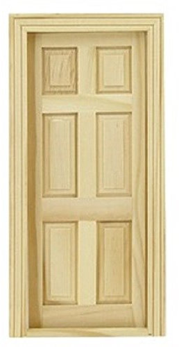 Melody Jane Puppenhaus Holz Traditionell 6 Panel Innen Tür 1:12 Miniatur Bauarbeiter DIY