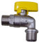 Rubinetto a Sfera per Gas Attacco M M 1/2-1/2 in ottone sbiancato