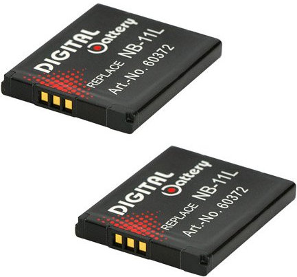 2x Ersatz Akku Set NB-11L für Canon Ixus 125 HS, Ixus 132 135 140 145 150 155 160 165 170 175 180 185 190, IXUS 240 HS, IXUS 265 HS, IXUS 275 HS, IXUS 285 HS, PowerShot A2300, A2400 IS, A2500, A2600, A3400 A3500 A4000 SX400 SX410 SX420 SX430 IS