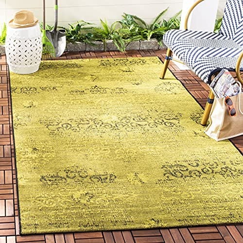 SAFAVIEH Palazzo Collection Area Rug - 5' x 8', Black & Green, Boho Medallion Distressed Design, Non-Shedding & Easy Care, Ideal for High Traffic Areas in Living Room, Bedroom (PAL129-56C10)