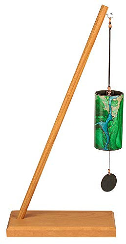 Zaphir Klangspiel Crystalide Frühling mit Ständer - Klangspielständer Pisa aus Buchenholz - 55 cm Höhe für Yoga, Kinder zur Entspannung und Meditieren