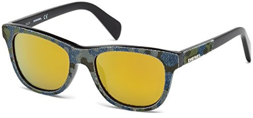 Diesel Sonnenbrillen Für Kinder 0200 Denim 98G, Black / Camouflage Denim / Brown Mirror Kunststoffgestell