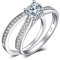 JewelryPalace Verlobungsring Paar Eheringe Ring Silber 925 Damen, Zirkonia Silberringe Trauringe Damenring Vorsteckring Hochzeitsringe Antragsring Memoirering Ewigkeitsring Ringe Set, Damen Schmuck
